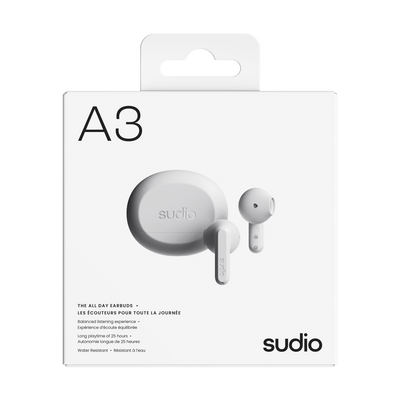 Sudio A3 True Wireless Earbuds - White