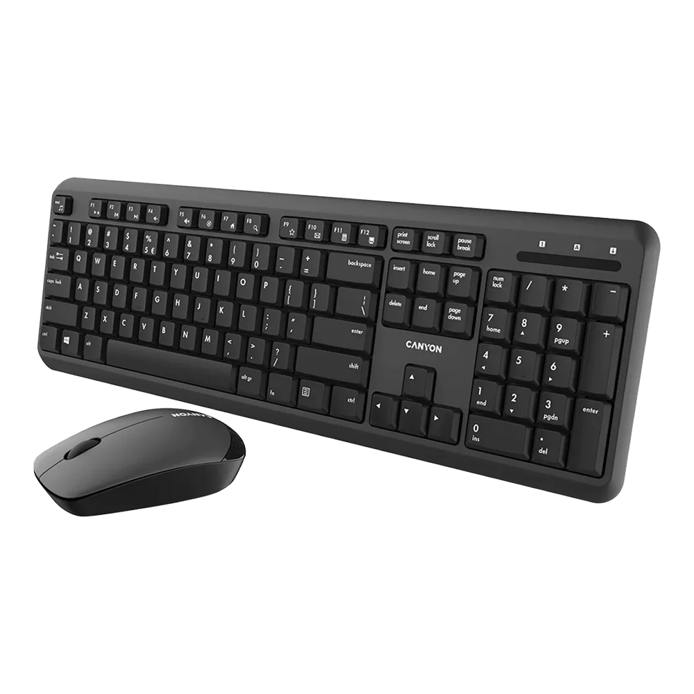 Canyon Keyboard+Mouse Velvet Wireless Set-W20 Black