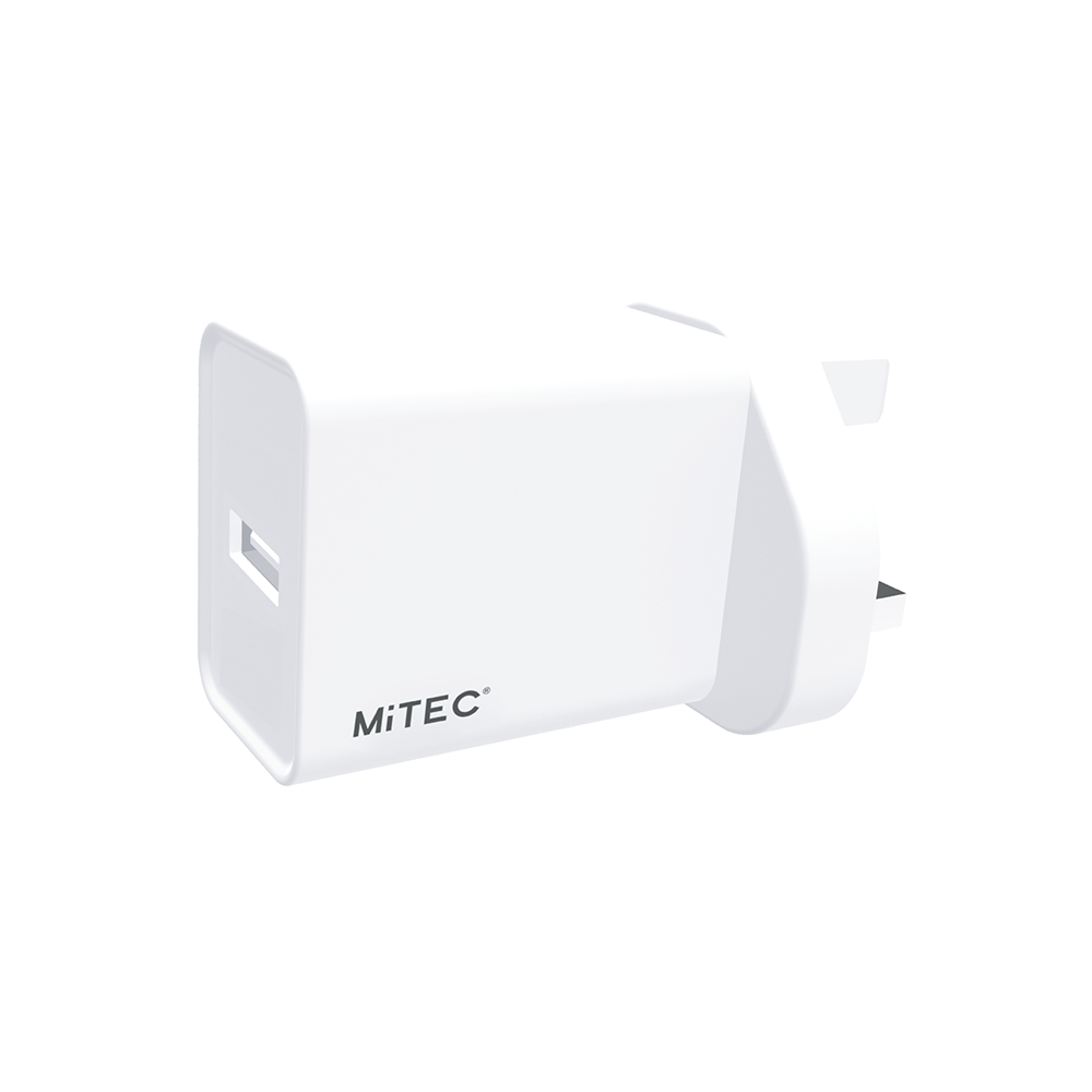 MiTEC MiPOWER 2A Mains USB Charger White