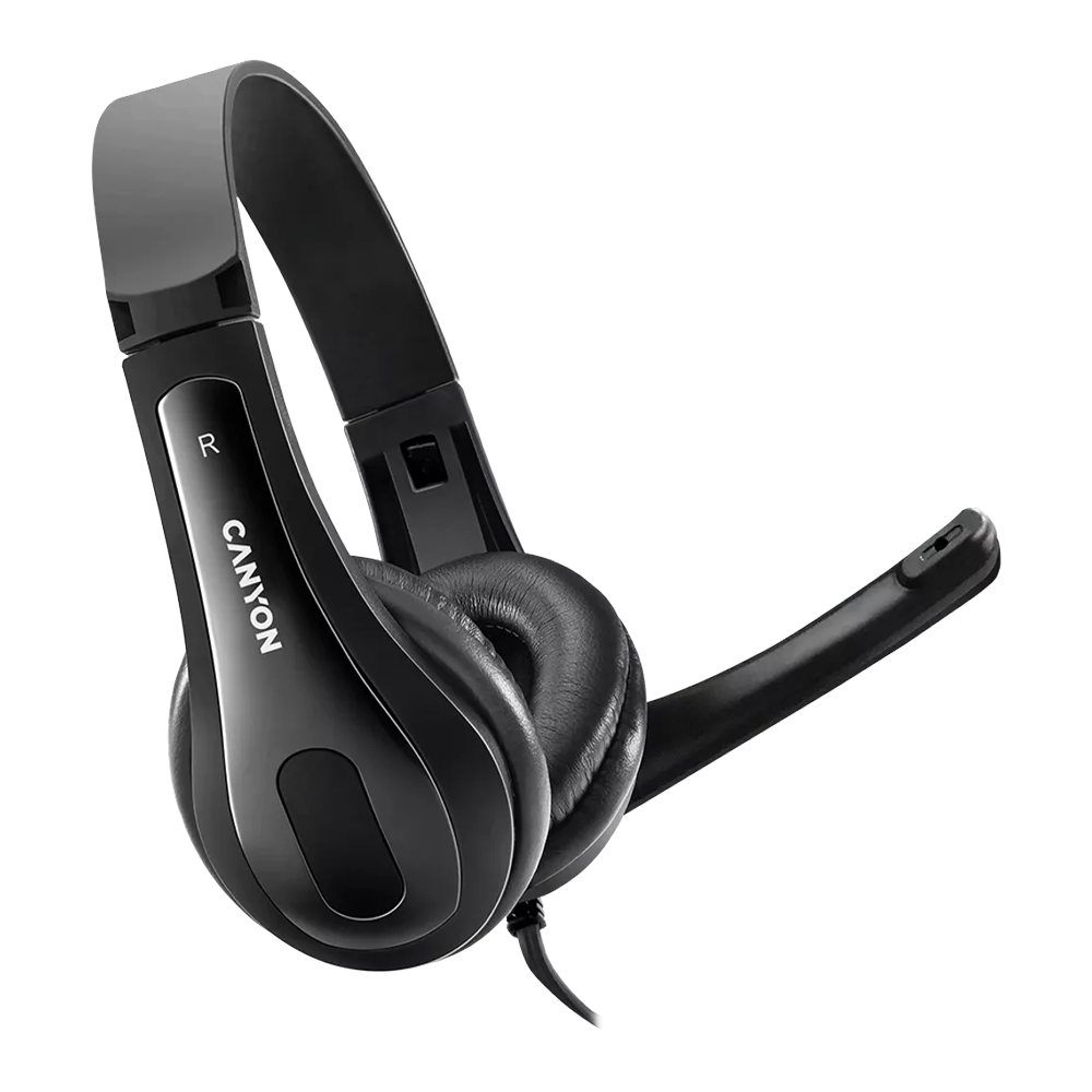 Canyon PC Headset W/Mic Flat 2M CHSC-1 Black