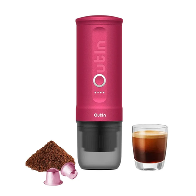 OutIn Nano Portable Electric Espresso Machine Crimson Red