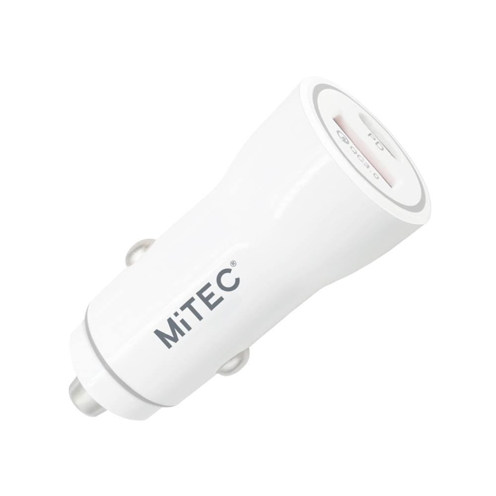 MiTEC Dual Port Car Charger- White