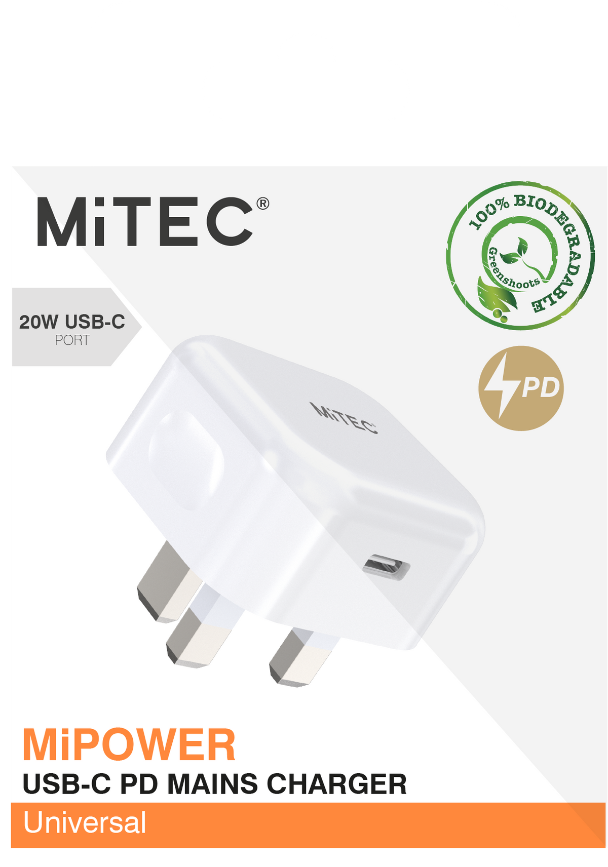 MiTEC MiPOWER 20w Mains Charger