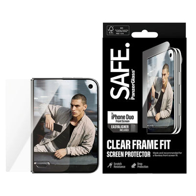photo of PanzerGlass® Front Screen Protector iPhone Duo FRAME FIT w. EasyAligner 2