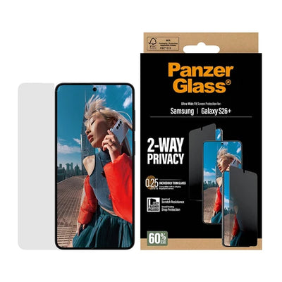 photo of PanzerGlass® 2-Way Privacy Screen Protector Samsung Galaxy S26+