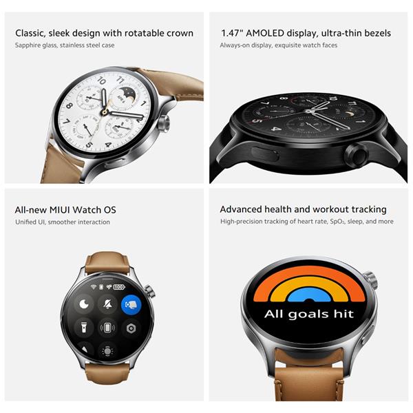 Xiaomi S1 Pro Smart Watch Gold Strap - Silver