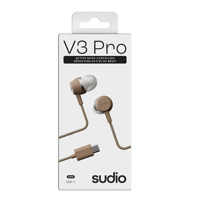 Sudio V3 Pro Wired USB-C Earphones with ANC - Caramel Brown