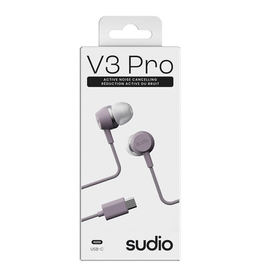 Sudio V3 Pro Wired USB-C Earphones with ANC - Mauve Purple