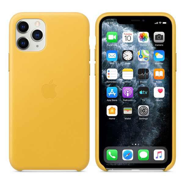 Apple Leather Cover for iPhone 11 Pro - Meyer Lemon
