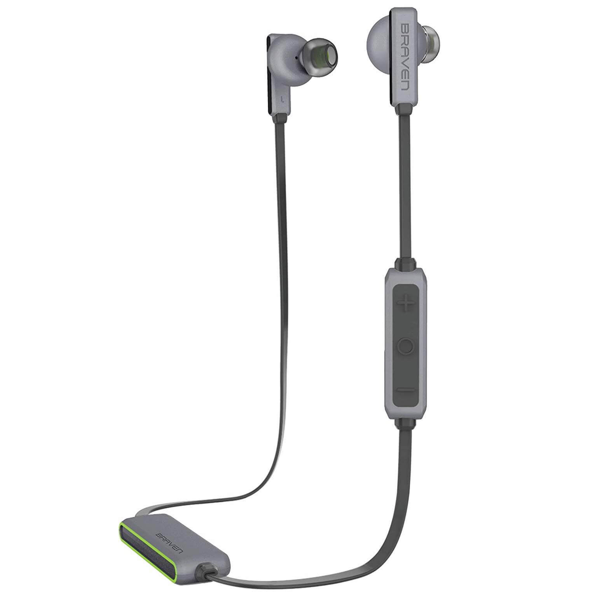 Braven Flye Sport Bluetooth EarBuds - Grey/Green