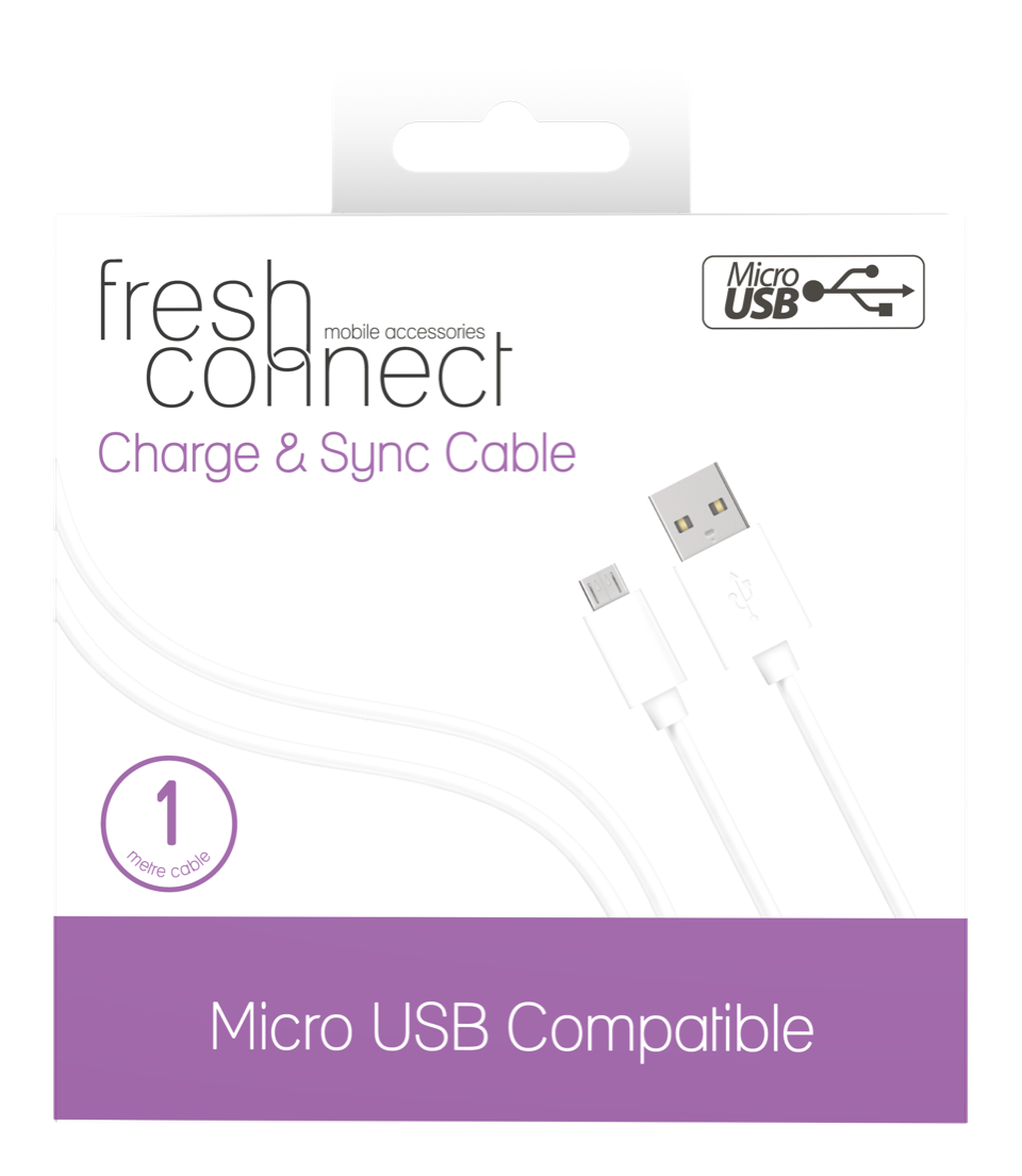 Fresh Connect Micro USB 1m Cable -White