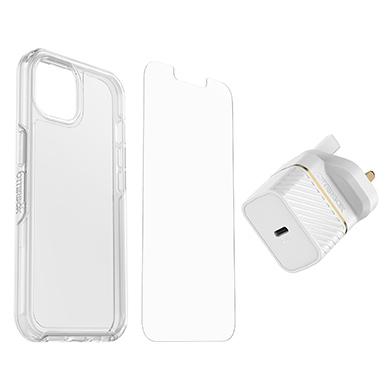 OtterBox KIT for iPhone 13 Pro - Symmetry Clear Cover/Glass/Charger - White